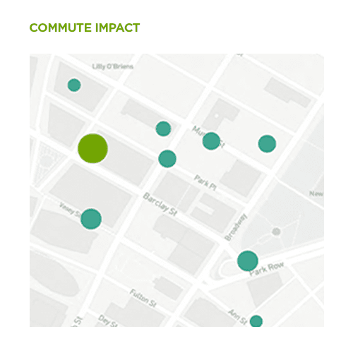 Commute impact example with map